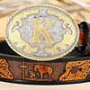 Western Belt Buckle Initial Letters ABCDMRJ to Z Cowboy Rodeo
