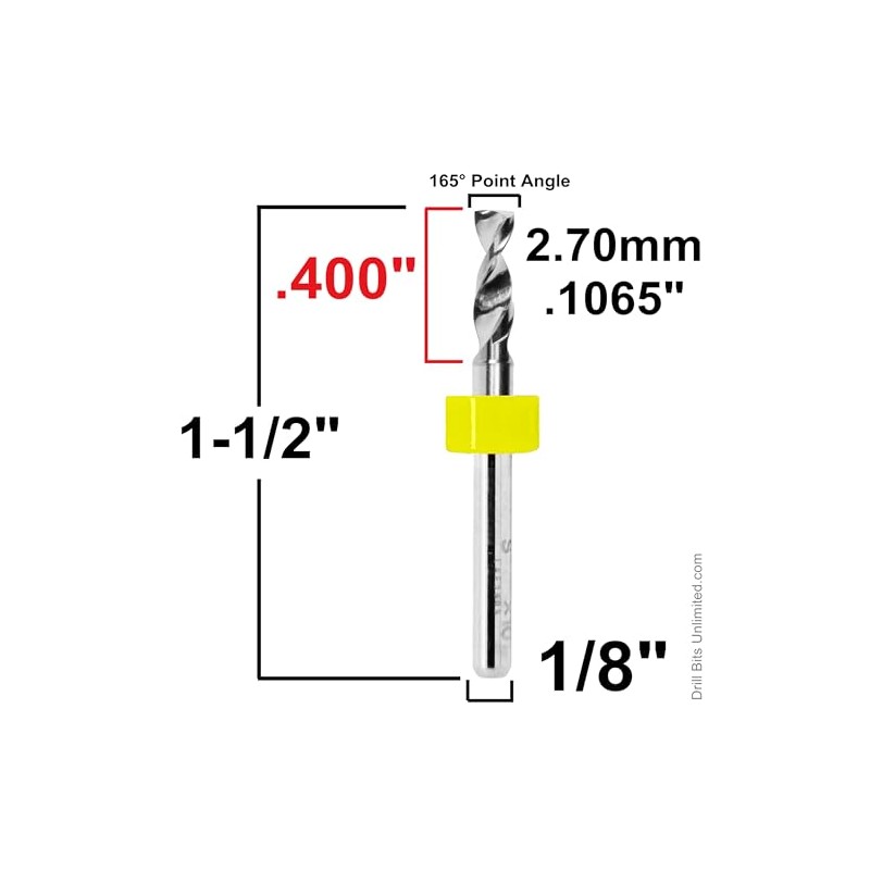 Carbide Drill Bits with 1/8" Shanks (Choose Your Size) for