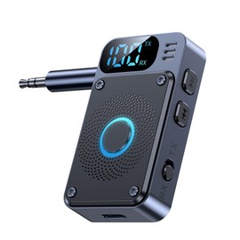 Bluetooth Adapter for TV, 2-in-1 Bluetooth Transmitter Receiver, BT 5.4 Portable Mini Audio Transmitter with 3.5 Jack for TV, PC, Stereo System and Car, Built-in Microphone, Hands-Free Calling and Music