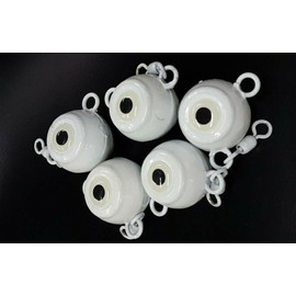 5 "Fluke" Ball Halibut Flounder Sinker Weight Lure 1/0 Rosco Swivel - Glow 1.5 oz