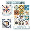 CHGCRAFT 36pcs 12 Styles Spanish Mediterranean Style Pattern Tile Stickers
