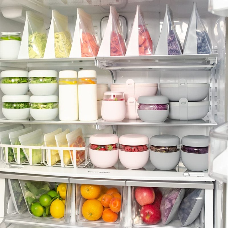 W&P Porter Silicone Reusable Storage Bag, Sandwich (10oz Flat), Charcoal,