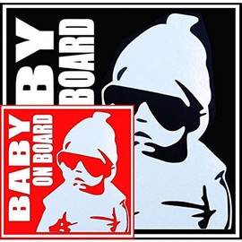 【２カラー付】ステッカー シール デカール BABY ON BOARD ちょいワル 赤ちゃん ベビーインカー ステッカー 赤ちゃんが乗ってます セーフティーサイン