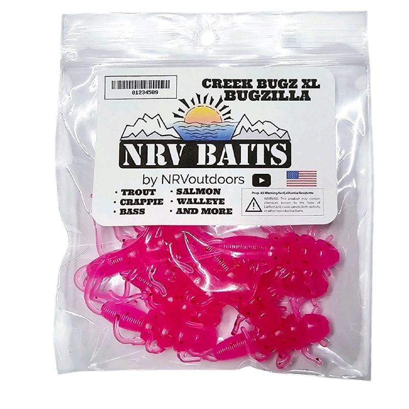 NRV Baits: Creek Bugz XL Bugzilla - Color: Natural Brown
