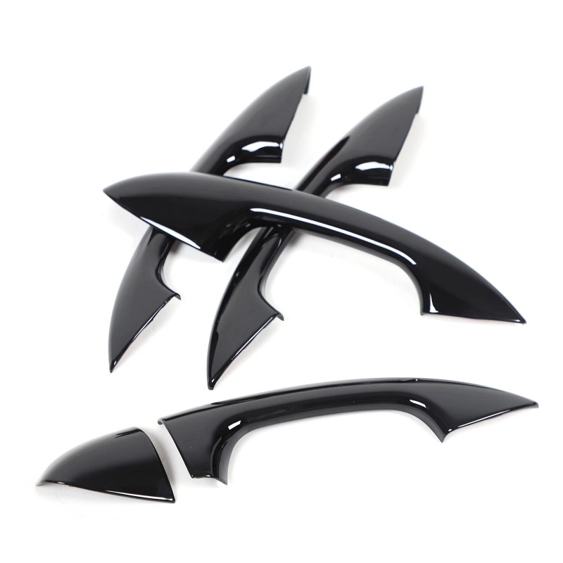 YNEI Gloss BLack Door Handle Upper Add-on Cover Fits Mercedes