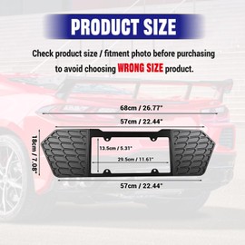 Xomzema Aluminum Rear License Plate Frame, License Frame Grill Vent Insert, License Plate Cover Trim Base Exterior Accessories for Corvette C8 Stingray C8.R Z51 2020-2023