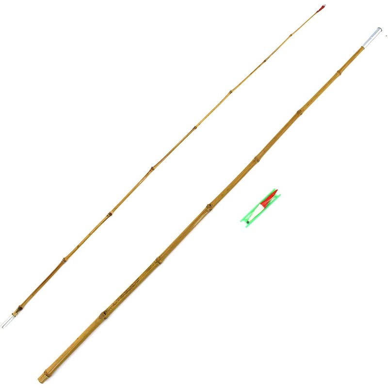 BambooMN 6.5 Ft Natural Bamboo Vintage Cane Fishing Pole with