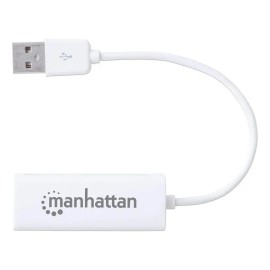 Convertidor Adaptador De Red Manhattan Ethernet A Usb Rj-45 Color Blanco