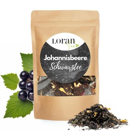 Loran Tee - Black tea with blackcurrant 100g, premium quality, Ceylon tea from Sri Lanka, loose in zip bag, blackcurrant, marigold blossoms and blackcurrant aroma
