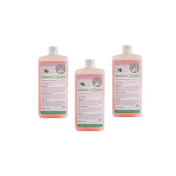 KK Mani-Clean Phenia Cream Soap Hand Wash Soap 3 x 1 Litre Euro Bottle