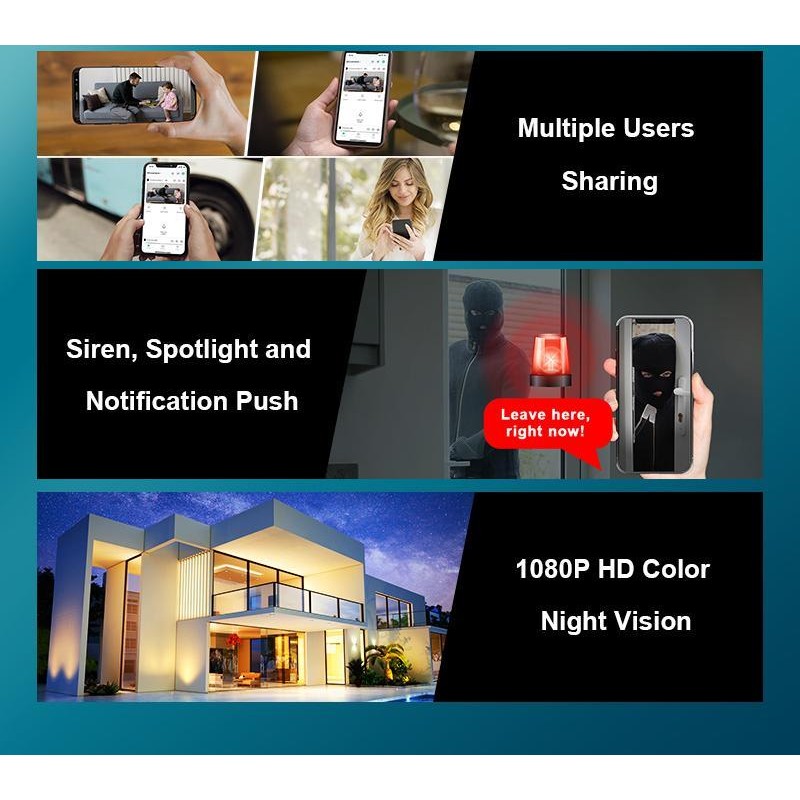 Vision Well wireless camera, rechargeable, waterproof, 1080P HD, real-time video,