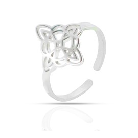 Only faith Witch Knot Ring for Women Adjustable Stainless Steel Triskel Talisman Celtic Magic Protective Adjustable Stainless Steel Not Applicable, Stainless Steel, Not applicable.