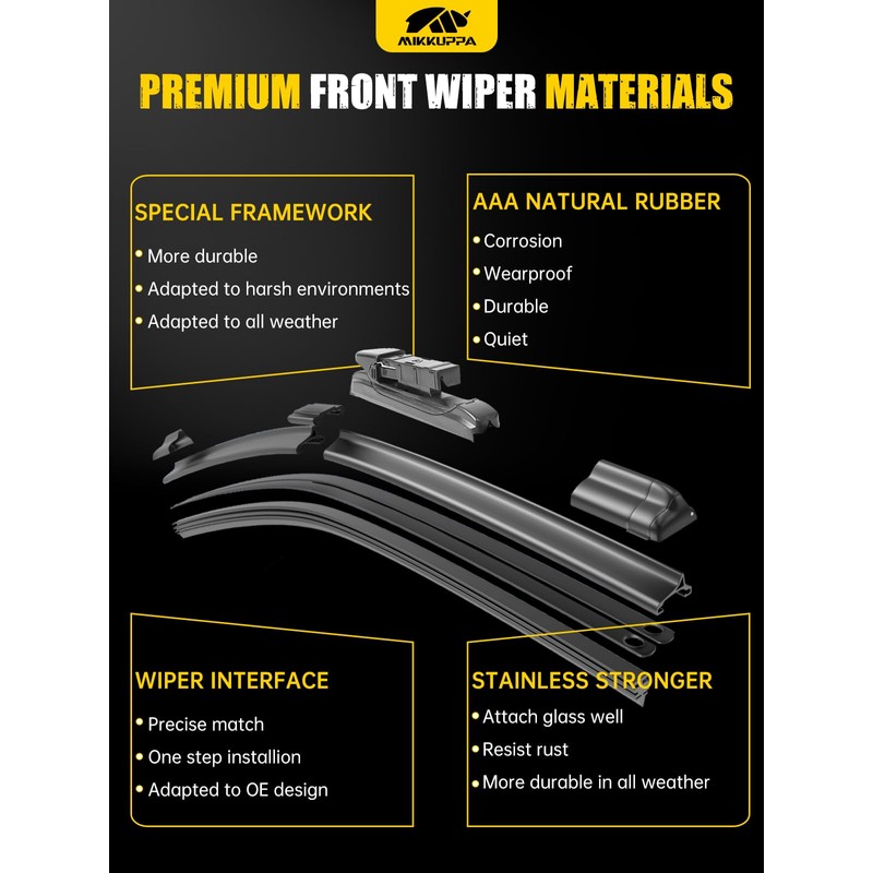 MIKKUPPA 26"+16"+12" Windshield Wipers Blades Replacement for 2017-2022 Impreza, 2018-2022