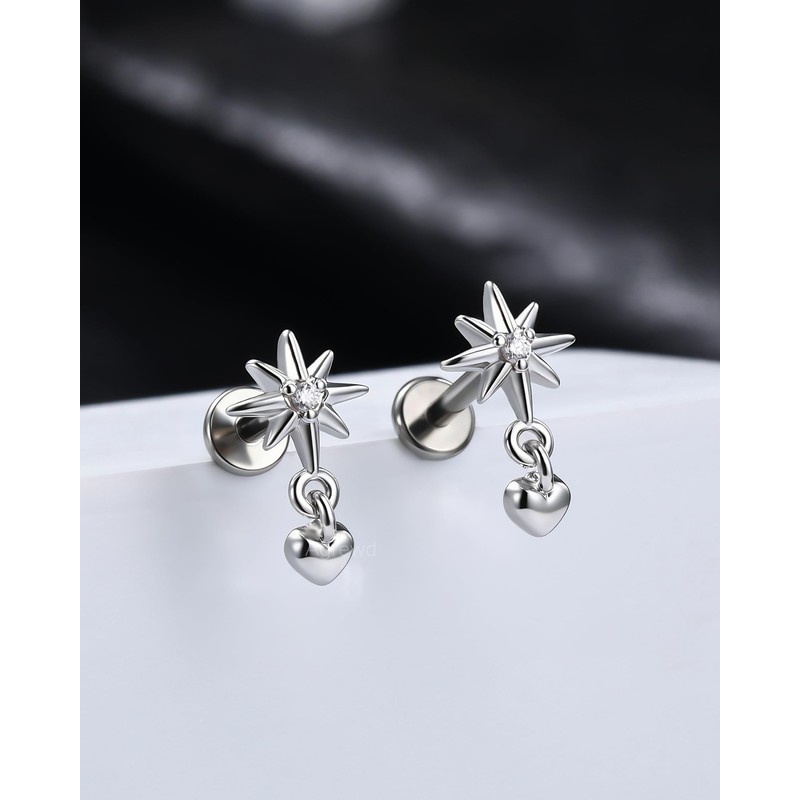 Agrewd Flat Back Cartilage Earring -G23 Solid Titanium Helix Earring