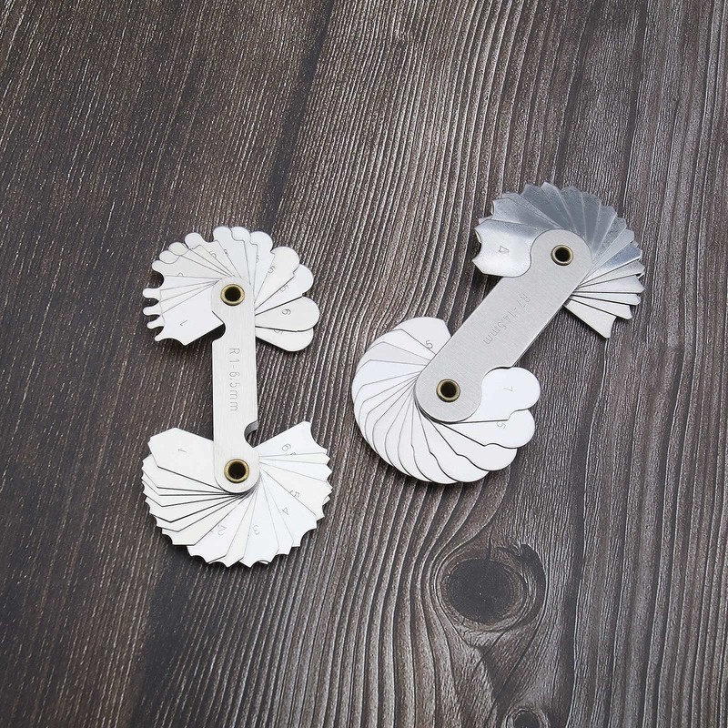 ECSiNG 4 Pack Stainless Steel Radius Gauge Set Concave Convex