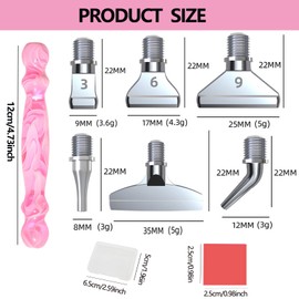 LIBIFUN 金属ねじ先端 ダイヤモンドペインティングペンキット ダイヤモンドアートペン チップ6本 接着剤粘土6個 5Dダイヤモンドペインティングアクセサリーツール DIYクラフト用 快適なグリップ 高速ドリルピンク 14個