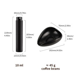 watchget Coffee Bean Dosing Cup and Spray Bottle Kit Coffee Dosing Tray Ceramic Dosing Vessel Loose Leaf Tea Vessel Single Dose Measuring Tray Set, Black