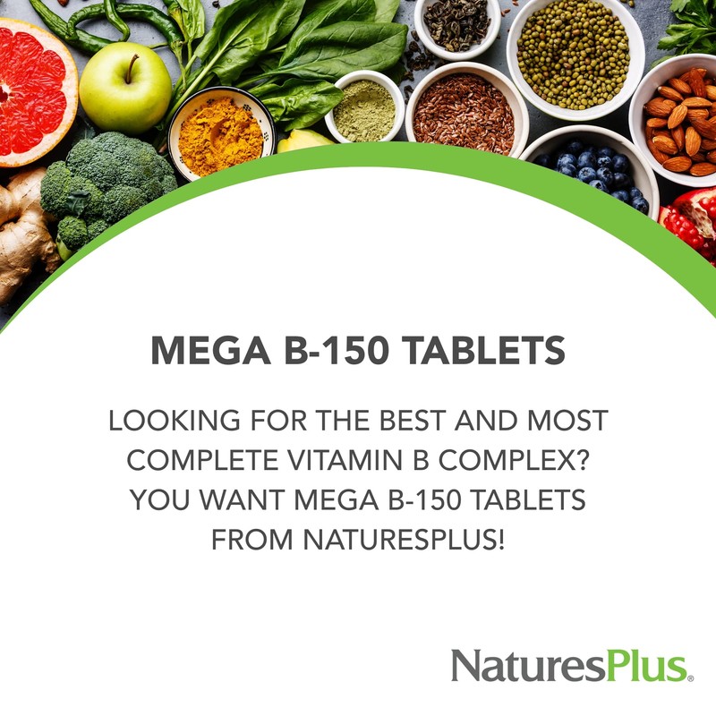 NaturesPlus Mega B-150 Complex - 90 Sustained Release Vegetarian Tablets
