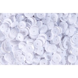 VBS Sequins Curved, Diameter 6 mm, White