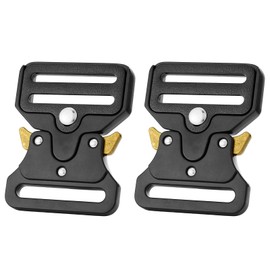 DEVPSISR 1-1/2 Inch Tactical Buckle Replacement 2 pack,Metal Buckle Clip for Dog Collar, Keychain, Hunting Belt Bags,Black