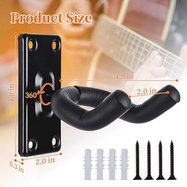 Guitar Wall Mount,Ukulele Hanger Hook Holder Stand Guitar Hangers Hooks for Acoustic Electric Bass Guitars and Ukulele (3 Set)