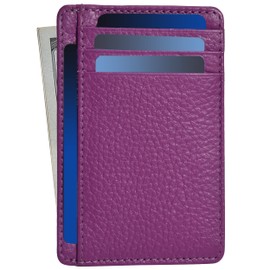 Purple | Leather Wallet For Men And Women | Multipurpose | Slim And Trendy | RFID Protected | 1 ID Window | Gifts For All