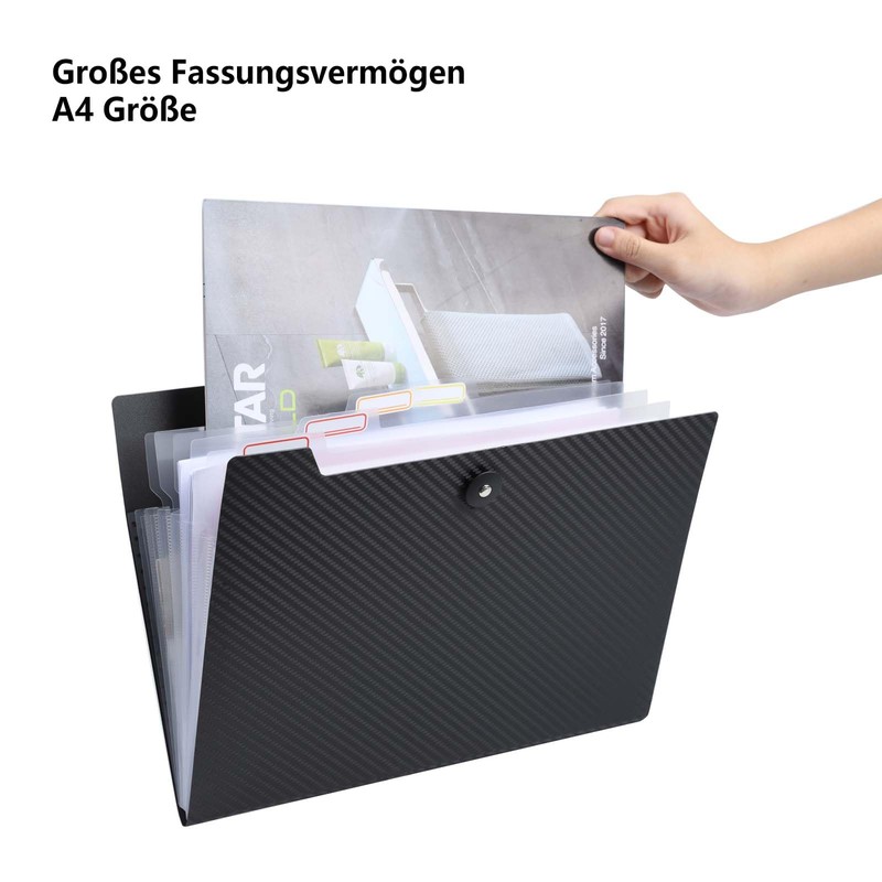 DoocliB Document Folder A4 7 Compartments, Expanding File with Labels,