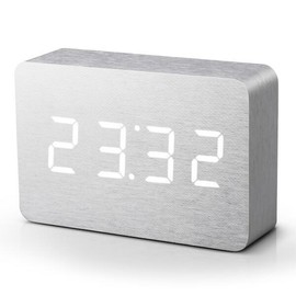 Kutia Brick Click Clock - Color: Aluminum Brick Click Clock with White LED