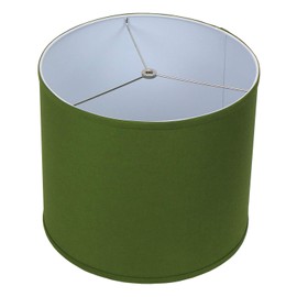 FenchelShades.com 14" Top Diameter x 14" Bottom Diameter 12" Height Cylinder Drum Lampshade USA Made (Linen Avocado)