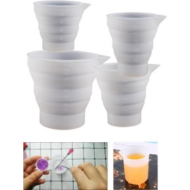 Recipiente de mezcla de silicona, taza medidora de silicona, herramienta de taza medidora plegable de silicona para fabricación de joyas de resina proyectos de arte