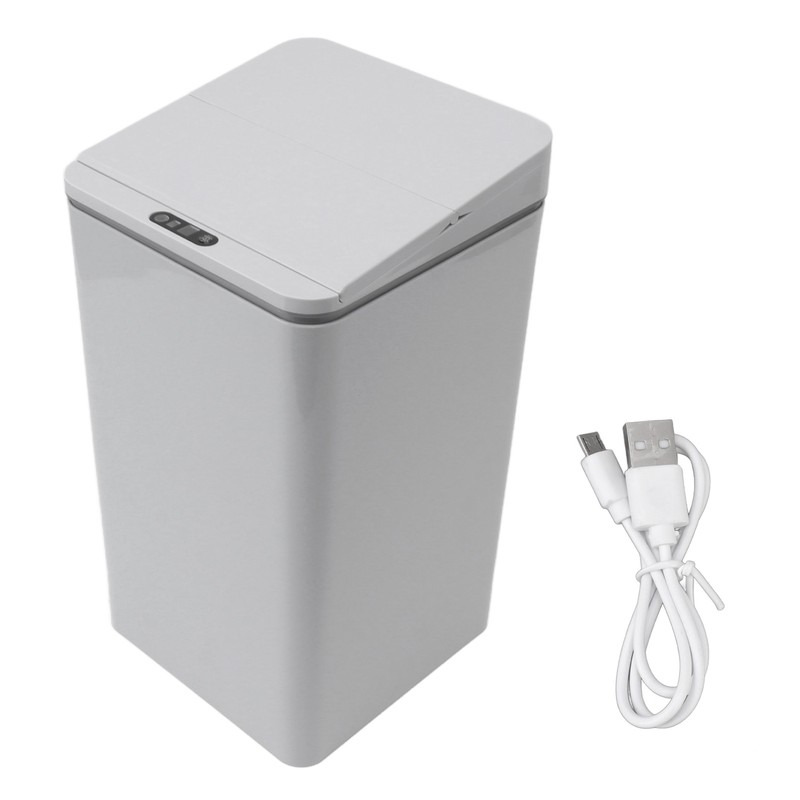 Desktop Sensor Trash Can USB Charging Foldable Lid 9L Intelligent
