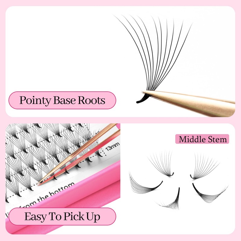 XIUSUZAKI Premade Fans Eyelash Extensions 7D Volume Lash Extensions 0.07