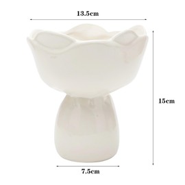 Ceramic Vase, Vases for Flowers, Ceramic Vase, Vases for Pampas Grass, Flower Vase Ceramic for Modern Home Decor, Vase Aesthetic for Home, Living Room, Dining Table, Farmhouse, Office Decor (White)