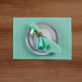 Solino Home Linen Napkins 20 x 20 Inch – 100% Pure Linen Chambray Aqua Cloth Napkins Set of 4 – Machine Washable Dinner Napkins – Athena