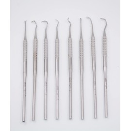 Set de 8 piezas Limpieza Dental para Eliminar Sarro y Placa. Incluye Curetas, Limpiador de Dientes y Encías. Herramientas Profesionales para Higiene Denta