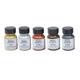 Angelus - Kit consisting of 5 Metallic Colors - Colors for Leather and Fabric - 29.5 ml