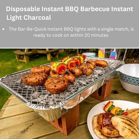 Disposable Instant BBQ Barbecue Instant Light Charcoal- Ideal for Garden BBQs, Camping, Outdoor Parties, and Picnic Easy To Use (500 Gram)