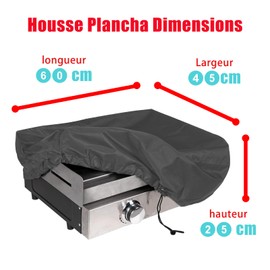 MFPMTUXO Plancha Waterproof Protective Cover for Plancha, UV-Resistant 600D Oxford Fabric (60 x 45 x 25 cm, Black)