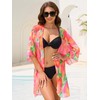 RELLECIGA Women's Lightweight Kimono Cardigan Beach Cover Up Casual Blouse