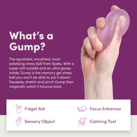 Speks Gump Stress Balls - Silky Soft Memory Gel Squishy Fidget Toy for Adults and Teens 14+ | Stress Relief Present, Office Desk Toy | Mist