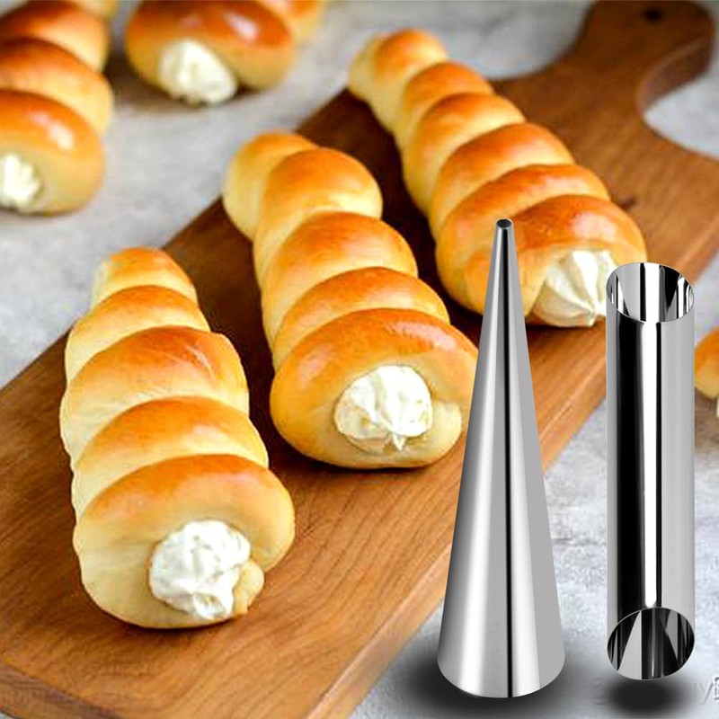 Guowall Cream Horn Mold, Stainless Steel Ice Cream Cone Mold