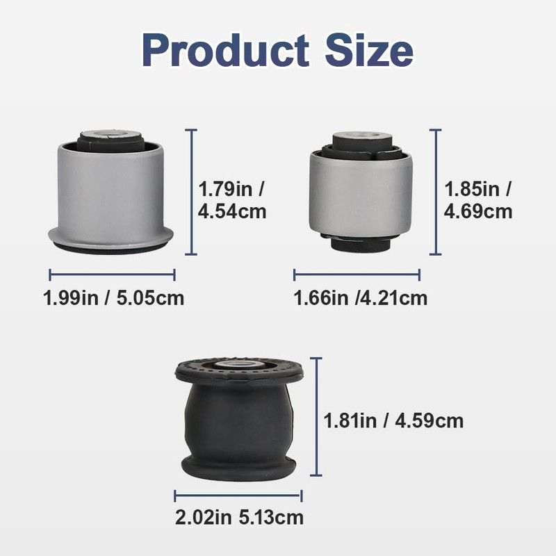 6PCS Rear Lower Control Arm Knuckle Bushing Kit Compatible with