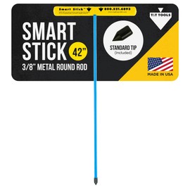 T&T Tools 42-Inch Smart Stick Metal Soil Probe – 3/8" Heavy Duty Round Metal Rod with T-Handle for Penetrating Ground – Plumbing, Landscaping, Locating Septic Tanks, Gas & Water Lines, Tiles -1 Pack