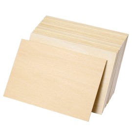 STOBOK 15PCS Basswood Sheets Craft Wood Plywood Board Thin Natural Unfinished Wood for Crafts, Projects, Painting, Wood Burning,Model Making 150x100x1.5mm
