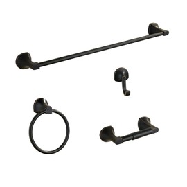 BGL Bathroom Hardware Set Oil-Rubbed Bronze Adjustable Bath Towel Bar 4-Piece Bathroom Accessory Set Wall Mounted Robe Hook Toilet Paper Holder Towel Ring Towel Bar Racks-ORB