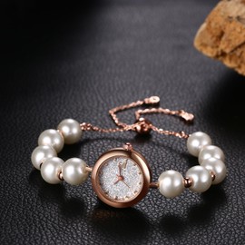 Women's Watch, Cute, Pearl, Bracelet: Adjustable Length, Stylish, Waterproof, Quartz Watch, Fashion Watch - Birthday, Anniversary, Christmas, Mother's Day, Gift