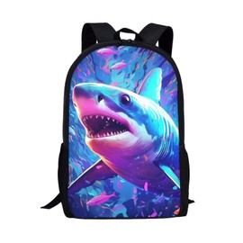 Cool Blue Shark Cool Animal Backpack School Backpacks Preschool Book Bag Cute School Bags for Kids Boys Girls Travel Daypack