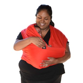 Baby Wrap Carrier Soft, Stretchy, Cotton Baby Wrap, Baby Sling, Nursing Cover Up for use with Newborn-Toddler: Evenly distributes Weight for More Comfortable Carrying (red)