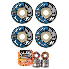 Spitfire Skateboard Wheels 52mm 99A F4 Radial with Bronson Pro G3 Bearings