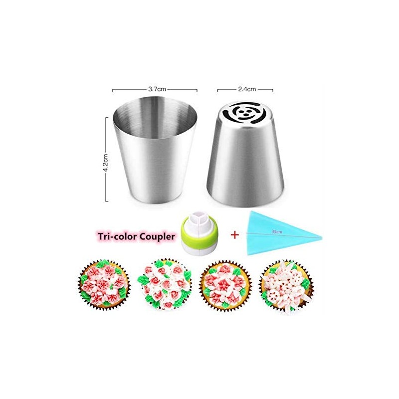Russian Piping Tips Cake Decorating Complete Set, WOWDECOR 24pcs Baking